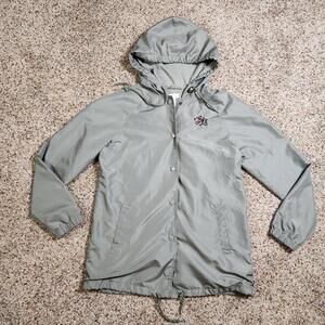 Empyre Clothing Women's Green Windbreaker Jacket Size Medium Hooded Button Down